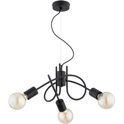 Alfa Suspension moderne noire ? bras entrelacés 3xE27 15W - Publicité Alfa Suspension moderne noire ? bras entrelacés 3xE27 15W - Publicité