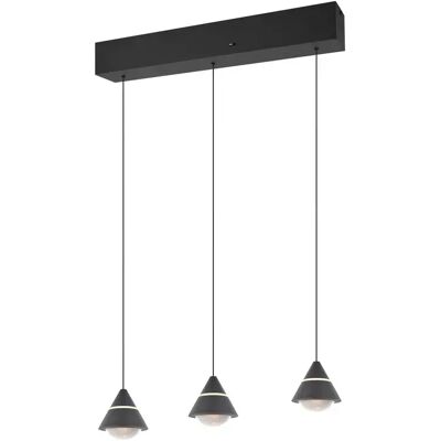 Trio Suspension LED moderne noire 21W ? 3 abat-jours coniques, design linéaire - Publicité Trio Suspension LED moderne noire 21W ? 3 abat-jours coniques, design linéaire - Publicité