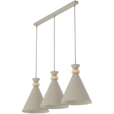 Emibig Suspension scandinave 3 abat-jours - Beige - Publicité Emibig Suspension scandinave 3 abat-jours - Beige - Publicité