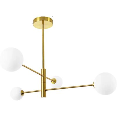 Light Prestige Dorado LP-002/4P Plafonnier - Blanc et Or - Publicité Light Prestige Dorado LP-002/4P Plafonnier - Blanc et Or - Publicité