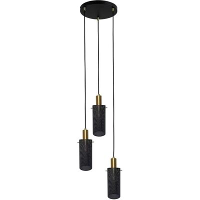 Suspension indus noire/or 3xE27 Tirana Light Prestige - Publicité Suspension indus noire/or 3xE27 Tirana Light Prestige - Publicité