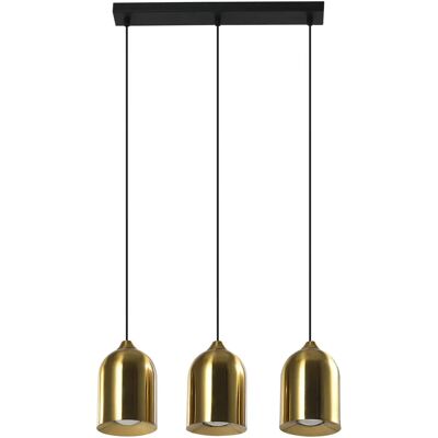 Light Prestige Suspension Nilo noire 46 cm, 3 abat-jours or ovales GU10 - Publicité Light Prestige Suspension Nilo noire 46 cm, 3 abat-jours or ovales GU10 - Publicité