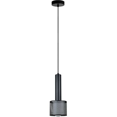 Light Prestige Suspension industrielle noire ovale ajourée 1xE27 15W - Publicité Light Prestige Suspension industrielle noire ovale ajourée 1xE27 15W - Publicité