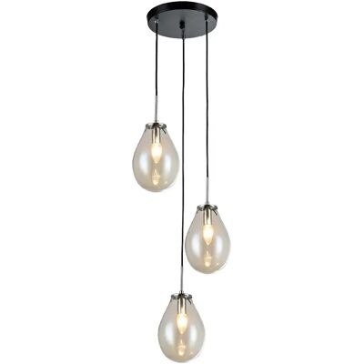 Light prestige Suspension 3 lampes verre - Transparent - Publicité Light prestige Suspension 3 lampes verre - Transparent - Publicité