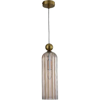 Suspension Piega Light Prestige verre ambre laiton 1xE14 - Publicité Suspension Piega Light Prestige verre ambre laiton 1xE14 - Publicité