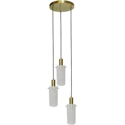 Suspension Tirana métal 3xE27 blanc/or Light Prestige - Publicité Suspension Tirana métal 3xE27 blanc/or Light Prestige - Publicité