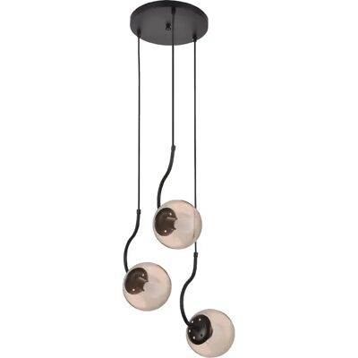 Suspension Hook noire/ambre 3xE27 Ø38 Light Prestige - Publicité Suspension Hook noire/ambre 3xE27 Ø38 Light Prestige - Publicité