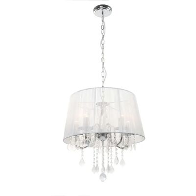 Suspension Mona argent cristal Ø40 3xE14 Light Prestige - Publicité Suspension Mona argent cristal Ø40 3xE14 Light Prestige - Publicité