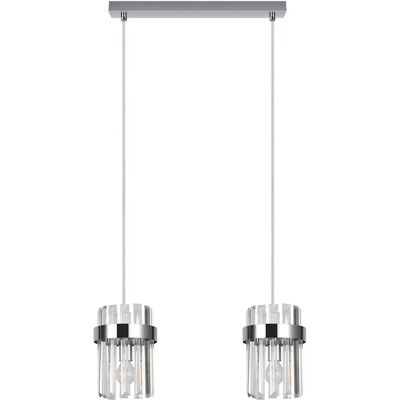 Light Prestige Suspension moderne chrome 40cm verre 2xE14 Vetro Light - Publicité Light Prestige Suspension moderne chrome 40cm verre 2xE14 Vetro Light - Publicité