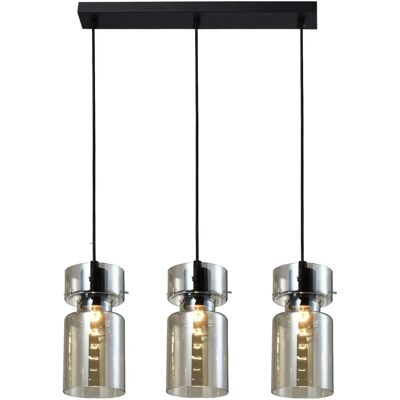 Light Prestige Suspension industrielle noire 3xE27 verre fumé NIVIO - Publicité Light Prestige Suspension industrielle noire 3xE27 verre fumé NIVIO - Publicité