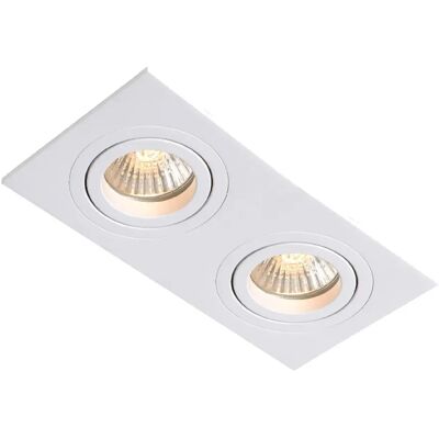 Light Prestige Spot encastré Metis rect. 2xGU10 blanc orientable LP - Publicité Light Prestige Spot encastré Metis rect. 2xGU10 blanc orientable LP - Publicité