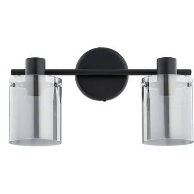 Applique murale double noire verre, 2xE27 ESSENT Alfa - Publicité Applique murale double noire verre, 2xE27 ESSENT Alfa - Publicité