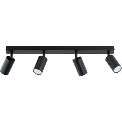 Alfa Plafonnier barre noir 60 cm 4 spots orientables GU10 - Publicité Alfa Plafonnier barre noir 60 cm 4 spots orientables GU10 - Publicité
