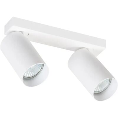 Alfa Plafonnier barre blanche 20 cm 2 spots GU10 orientables - Publicité Alfa Plafonnier barre blanche 20 cm 2 spots GU10 orientables - Publicité