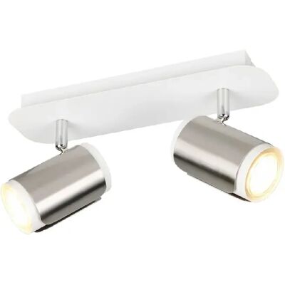Trio Spot plafond 2 lampes - Argent - Publicité Trio Spot plafond 2 lampes - Argent - Publicité