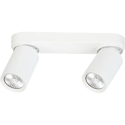 Alfa Plafonnier barre blanc 26 cm 2 spots orientables GU10 - Publicité Alfa Plafonnier barre blanc 26 cm 2 spots orientables GU10 - Publicité