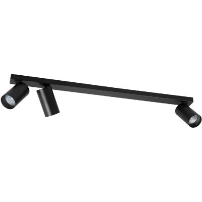 Alfa Plafonnier moderne noir barre 70 cm 3 spots GU10 - Publicité Alfa Plafonnier moderne noir barre 70 cm 3 spots GU10 - Publicité