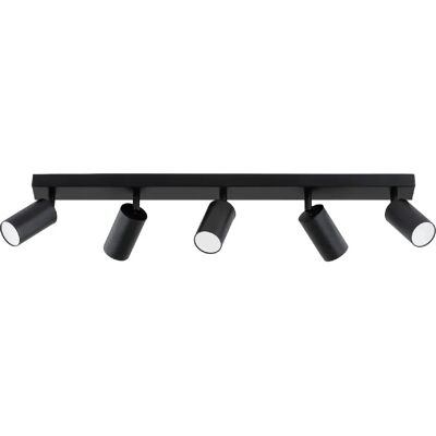 Plafonnier rail noir 70 cm 5 spots GU10 ATLET Alfa - Publicité Plafonnier rail noir 70 cm 5 spots GU10 ATLET Alfa - Publicité