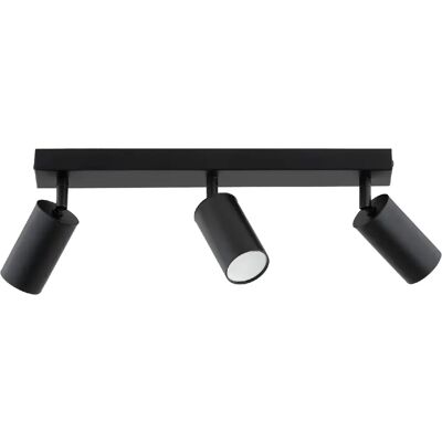 Plafonnier barre noire 40 cm 3 spots GU10 Alfa Atlet - Publicité Plafonnier barre noire 40 cm 3 spots GU10 Alfa Atlet - Publicité