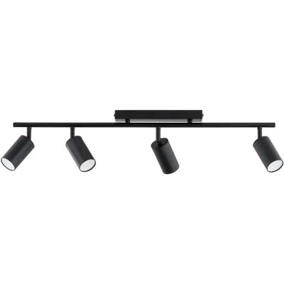 Plafonnier moderne noir barre 75cm 4 spots GU10 Alfa - Publicité Plafonnier moderne noir barre 75cm 4 spots GU10 Alfa - Publicité