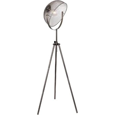 Globo Lampadaire design vintage Moniga - H. 178 cm - Gris chromé - Publicité Globo Lampadaire design vintage Moniga - H. 178 cm - Gris chromé - Publicité