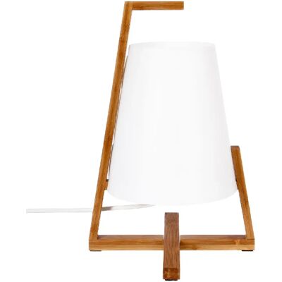 ATMOSPHERA Lampe à poser en bambou Life - H. 31,5 cm - Blanc - Publicité ATMOSPHERA Lampe à poser en bambou Life - H. 31,5 cm - Blanc - Publicité