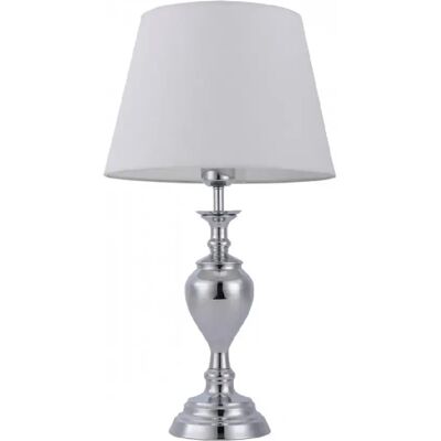 Italux Etien - Lampe de table classique chromée abat-jour blanc - Lampe de table - Publicité Italux Etien - Lampe de table classique chromée abat-jour blanc - Lampe de table - Publicité