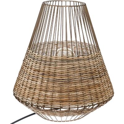 Lampe en rotin et métal CHERAW - Accento moderne pour chambre - Publicité Lampe en rotin et métal CHERAW - Accento moderne pour chambre - Publicité