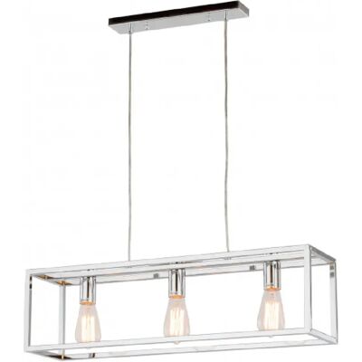 Italux Sigalo - Suspension chromée - 3 E27 ampoules - Hauteur max 73cm - Publicité Italux Sigalo - Suspension chromée - 3 E27 ampoules - Hauteur max 73cm - Publicité