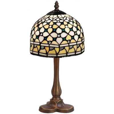 Fijalo Lampe de Table Tiffany - Série Queen - 20cm - Décoration Intérieure - Publicité Fijalo Lampe de Table Tiffany - Série Queen - 20cm - Décoration Intérieure - Publicité