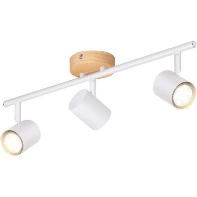 Zmh plafonnier spot bois orientable - Blanc - Publicité Zmh plafonnier spot bois orientable - Blanc - Publicité