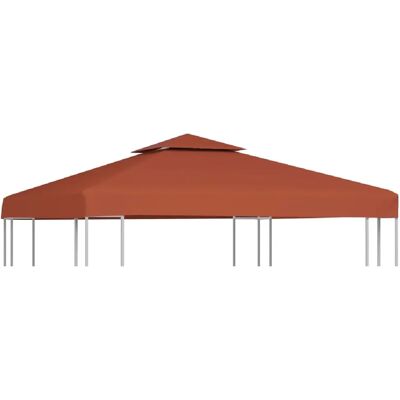 Housse de Toit pour Gazebo avec Cheminée - 3x3 m - Terre Cuite Marron - Publicité Housse de Toit pour Gazebo avec Cheminée - 3x3 m - Terre Cuite Marron - Publicité