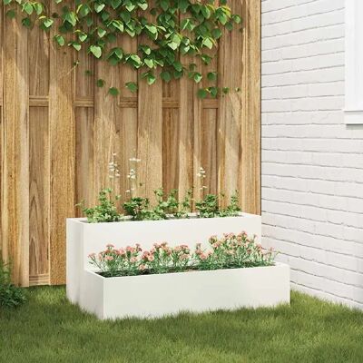 Conteneur de jardin en plastique blanc vidaXL - 100x60x45cm - Publicité Conteneur de jardin en plastique blanc vidaXL - 100x60x45cm - Publicité