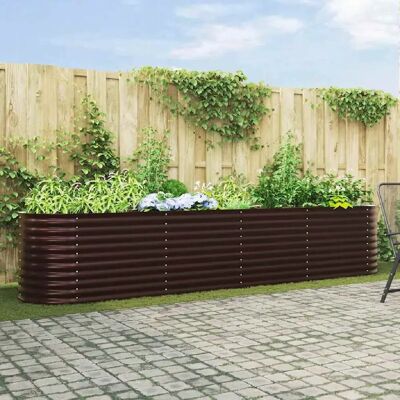 vidaXL Bac de jardin Brun Acier galvanisé 400 x 80 x 81 cm - Publicité vidaXL Bac de jardin Brun Acier galvanisé 400 x 80 x 81 cm - Publicité