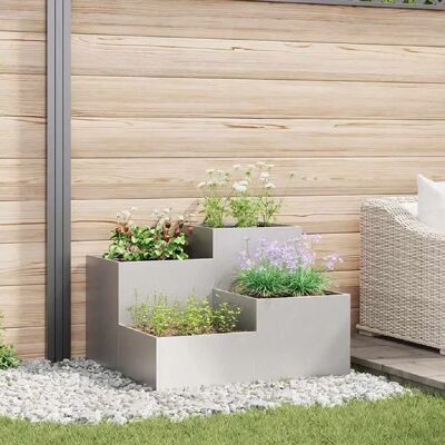 vidaXL Pot de jardin en acier inoxydable 80x80x60cm - Pot de plante - Publicité vidaXL Pot de jardin en acier inoxydable 80x80x60cm - Pot de plante - Publicité