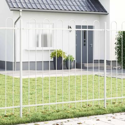 Clôture de Jardin vidaXL avec Partie Supérieure en Arche 3,4x1,5 m Métal Blanc - Publicité Clôture de Jardin vidaXL avec Partie Supérieure en Arche 3,4x1,5 m Métal Blanc - Publicité