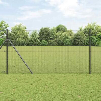 Clôture vidaXL avec 7 Poteaux Gris 1,4x10 m Acier - Publicité Clôture vidaXL avec 7 Poteaux Gris 1,4x10 m Acier - Publicité