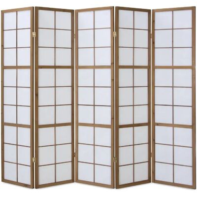 Homestyle4u Paravent bois Shoji - Marron - Publicité Homestyle4u Paravent bois Shoji - Marron - Publicité