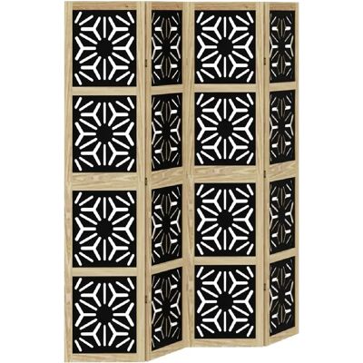 Decoshop26 Paravent 4 panneaux bois - Marron - Publicité Decoshop26 Paravent 4 panneaux bois - Marron - Publicité