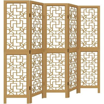 Decoshop26 Paravent 5 panneaux bois – Marron - Publicité Decoshop26 Paravent 5 panneaux bois – Marron - Publicité