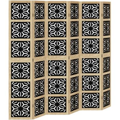 Decoshop26 Paravent 6 panneaux bois - Marron et noir - Publicité Decoshop26 Paravent 6 panneaux bois - Marron et noir - Publicité