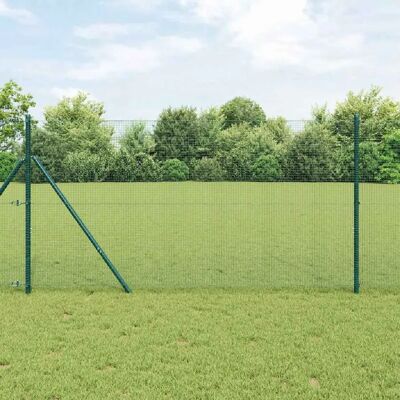 Clôture en acier vidaXL - 13 poteaux verts - 1x100 m - Publicité Clôture en acier vidaXL - 13 poteaux verts - 1x100 m - Publicité