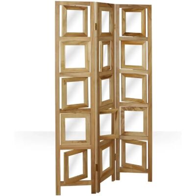 Homestyle4u Paravent 3 panneaux bois – Beige - Publicité Homestyle4u Paravent 3 panneaux bois – Beige - Publicité
