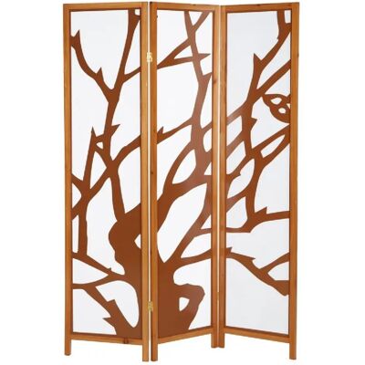 Homestyle4u Paravent 3 pans bois - Marron - Publicité Homestyle4u Paravent 3 pans bois - Marron - Publicité