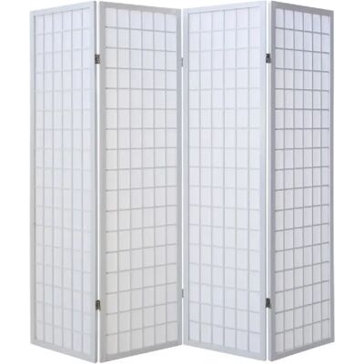 Homestyle4u Paravent bois 4 pans - Blanc - Publicité Homestyle4u Paravent bois 4 pans - Blanc - Publicité