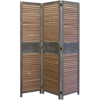 Homestyle4u Paravent bois 3 pans - Marron - Publicité Homestyle4u Paravent bois 3 pans - Marron - Publicité