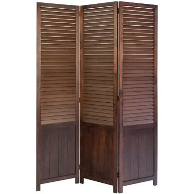 Homestyle4u Paravent 3 panneaux bois - Marron - Publicité Homestyle4u Paravent 3 panneaux bois - Marron - Publicité