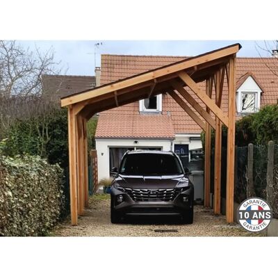 CPBF Carport une pente 400cmx450cm, bois DOUGLAS Français (Charpente en bois-auvent-abri voiture) 18 m². Garantie 10 ans - Publicité CPBF Carport une pente 400cmx450cm, bois DOUGLAS Français (Charpente en bois-auvent-abri voiture) 18 m². Garantie 10 ans - Publicité
