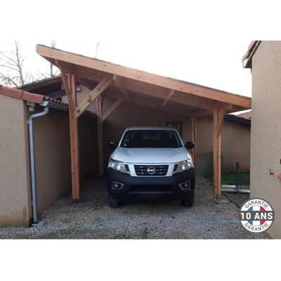 CPBF Carport une pente 500cmx400cm, bois DOUGLAS Français (Charpente en bois-auvent-abri voiture) 20 m². Garantie 10 ans - Publicité CPBF Carport une pente 500cmx400cm, bois DOUGLAS Français (Charpente en bois-auvent-abri voiture) 20 m². Garantie 10 ans - Publicité