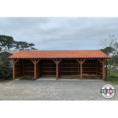 CPBF Carport une pente 400cmx1250cm, bois DOUGLAS Français (Charpente en bois-auvent-abri voiture) 50 m². Garantie 10 ans - Publicité CPBF Carport une pente 400cmx1250cm, bois DOUGLAS Français (Charpente en bois-auvent-abri voiture) 50 m². Garantie 10 ans - Publicité